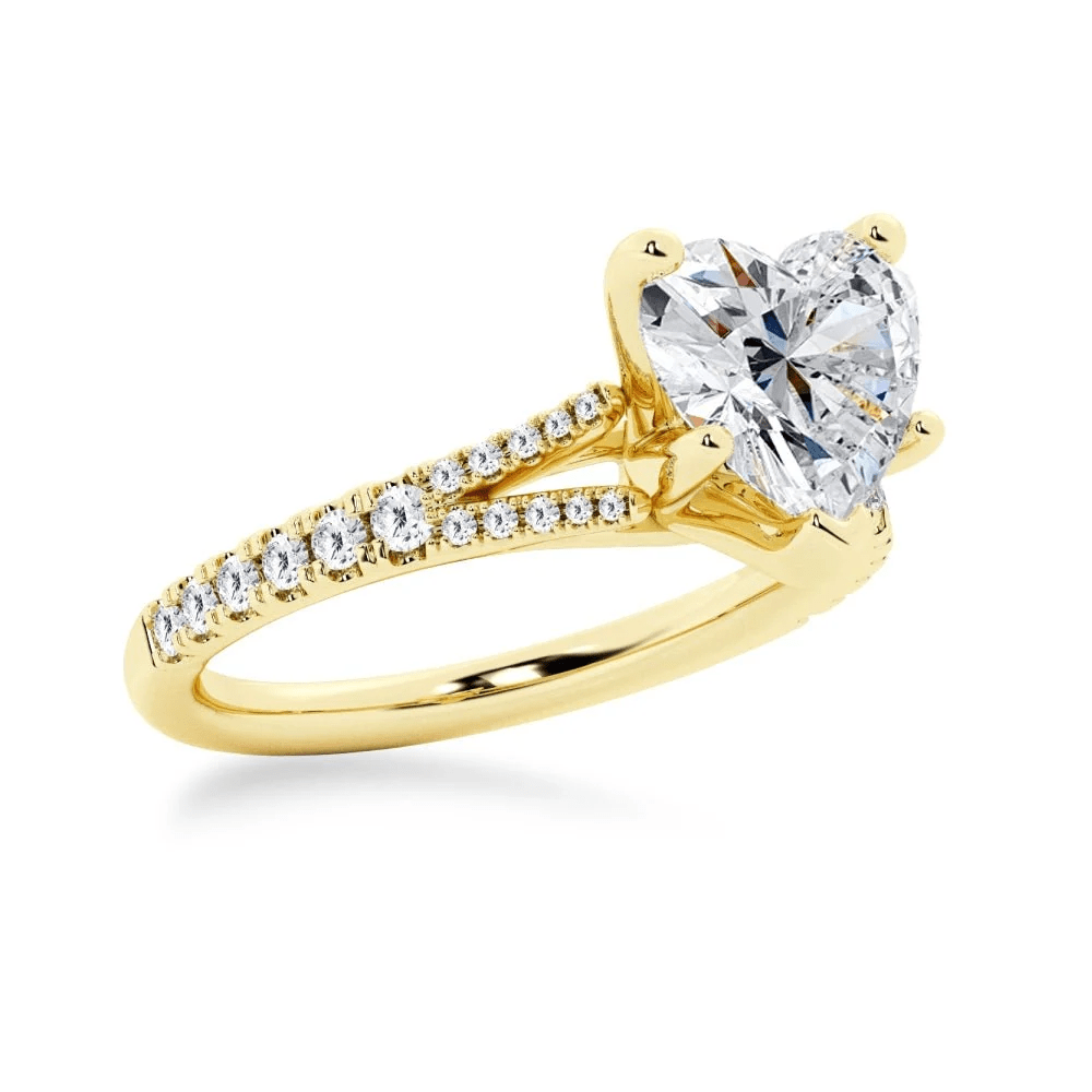 Heart-Cut Moissanite Engagement Ring with Pavé Split-Shank Band - Novelle Vow