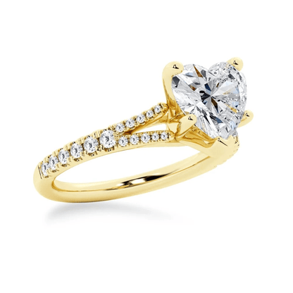 Heart-Cut Moissanite Engagement Ring with Pavé Split-Shank Band - Novelle Vow