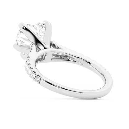 Heart-Cut Moissanite Engagement Ring with Pavé Split-Shank Band - Novelle Vow