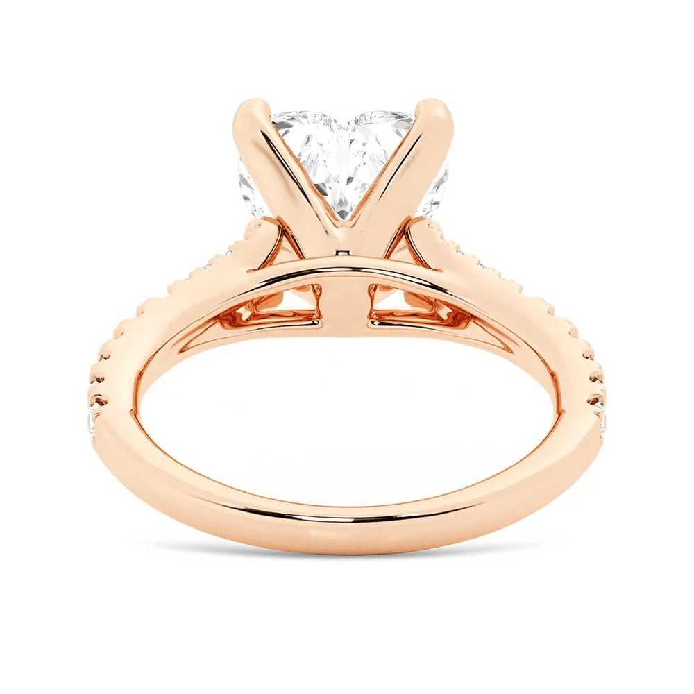 Heart-Cut Moissanite Engagement Ring with Pavé Split-Shank Band - Novelle Vow