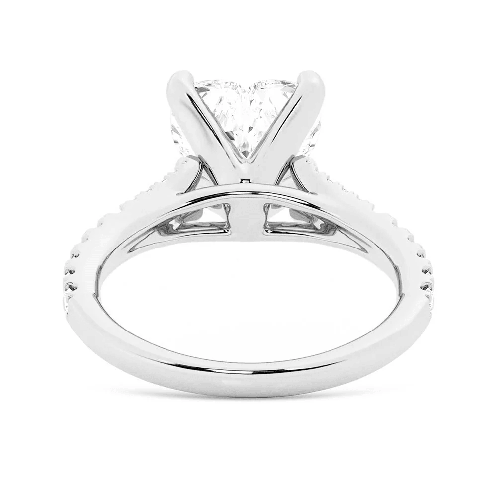 Heart-Cut Moissanite Engagement Ring with Pavé Split-Shank Band - Novelle Vow