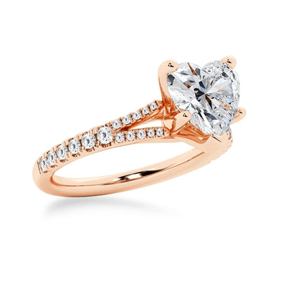 Heart-Cut Moissanite Engagement Ring with Pavé Split-Shank Band - Novelle Vow
