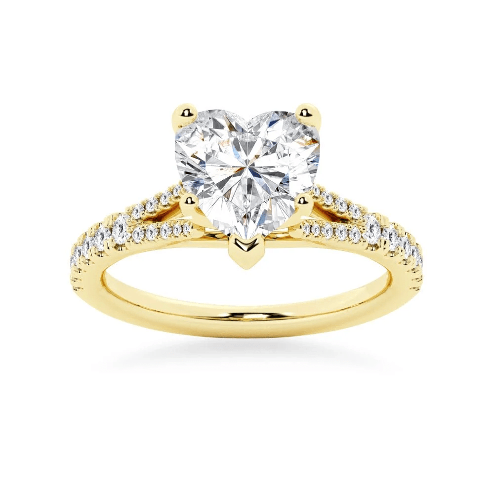 Heart-Cut Moissanite Engagement Ring with Pavé Split-Shank Band - Novelle Vow