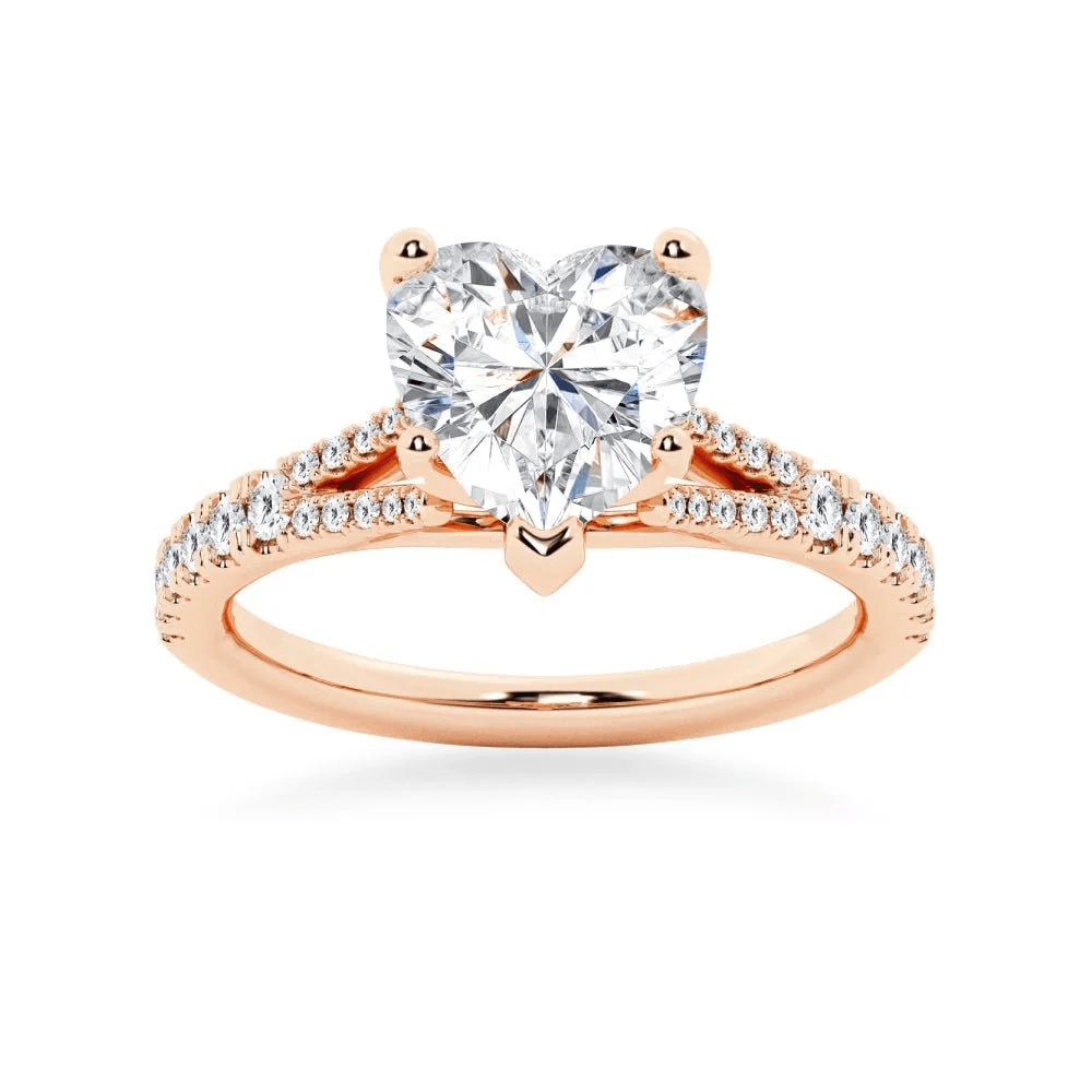 Heart-Cut Moissanite Engagement Ring with Pavé Split-Shank Band - Novelle Vow