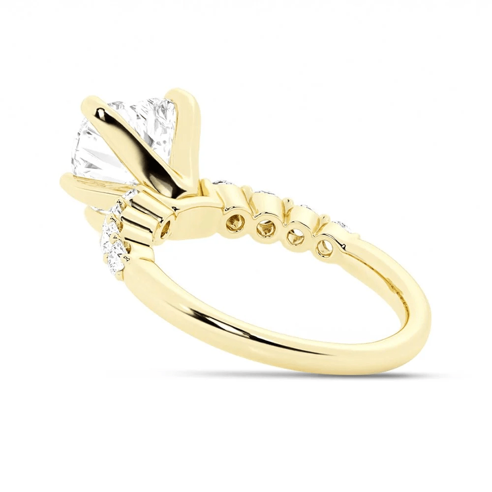 Heart-Cut Moissanite Engagement Ring with Shared-Prong Pavé Band - Novelle Vow