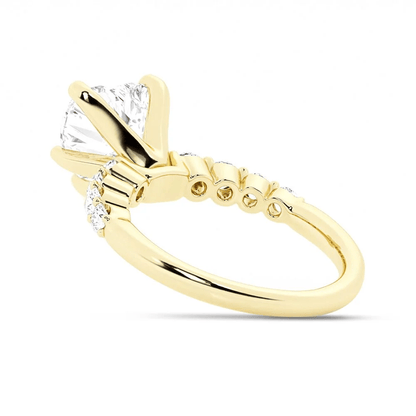Heart-Cut Moissanite Engagement Ring with Shared-Prong Pavé Band - Novelle Vow