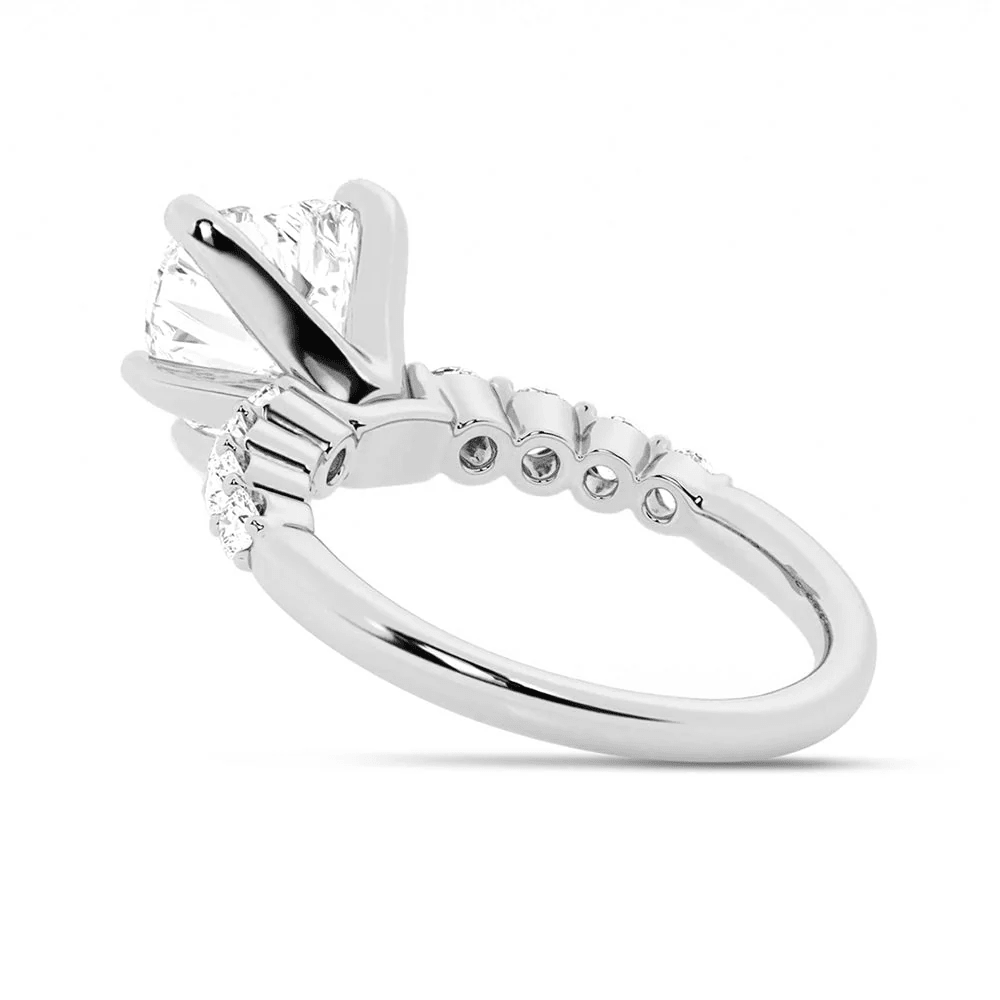 Heart-Cut Moissanite Engagement Ring with Shared-Prong Pavé Band - Novelle Vow