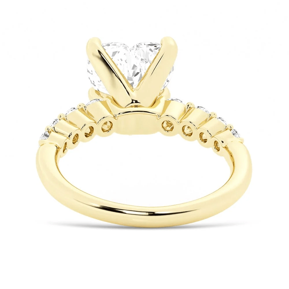 Heart-Cut Moissanite Engagement Ring with Shared-Prong Pavé Band - Novelle Vow