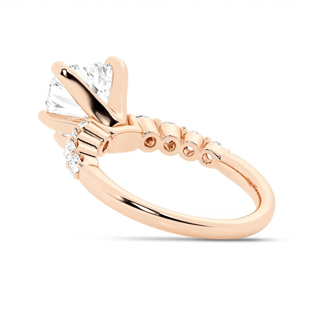 Heart-Cut Moissanite Engagement Ring with Shared-Prong Pavé Band - Novelle Vow