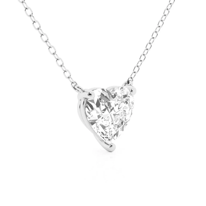 Heart Cut Moissanite Solitaire Pendant Necklace - Novelle Vow