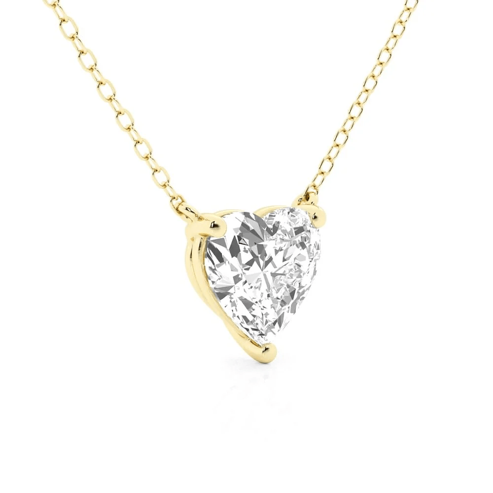 Heart Cut Moissanite Solitaire Pendant Necklace - Novelle Vow