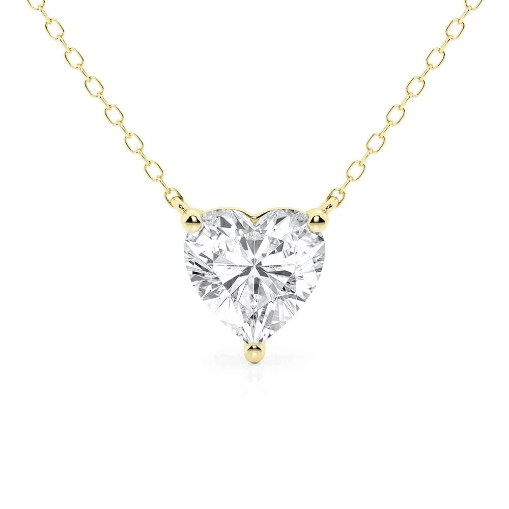 Heart Cut Moissanite Solitaire Pendant Necklace - Novelle Vow
