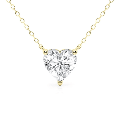 Heart Cut Moissanite Solitaire Pendant Necklace - Novelle Vow