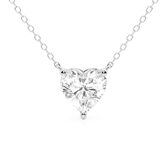 Heart Cut Moissanite Solitaire Pendant Necklace - Novelle Vow