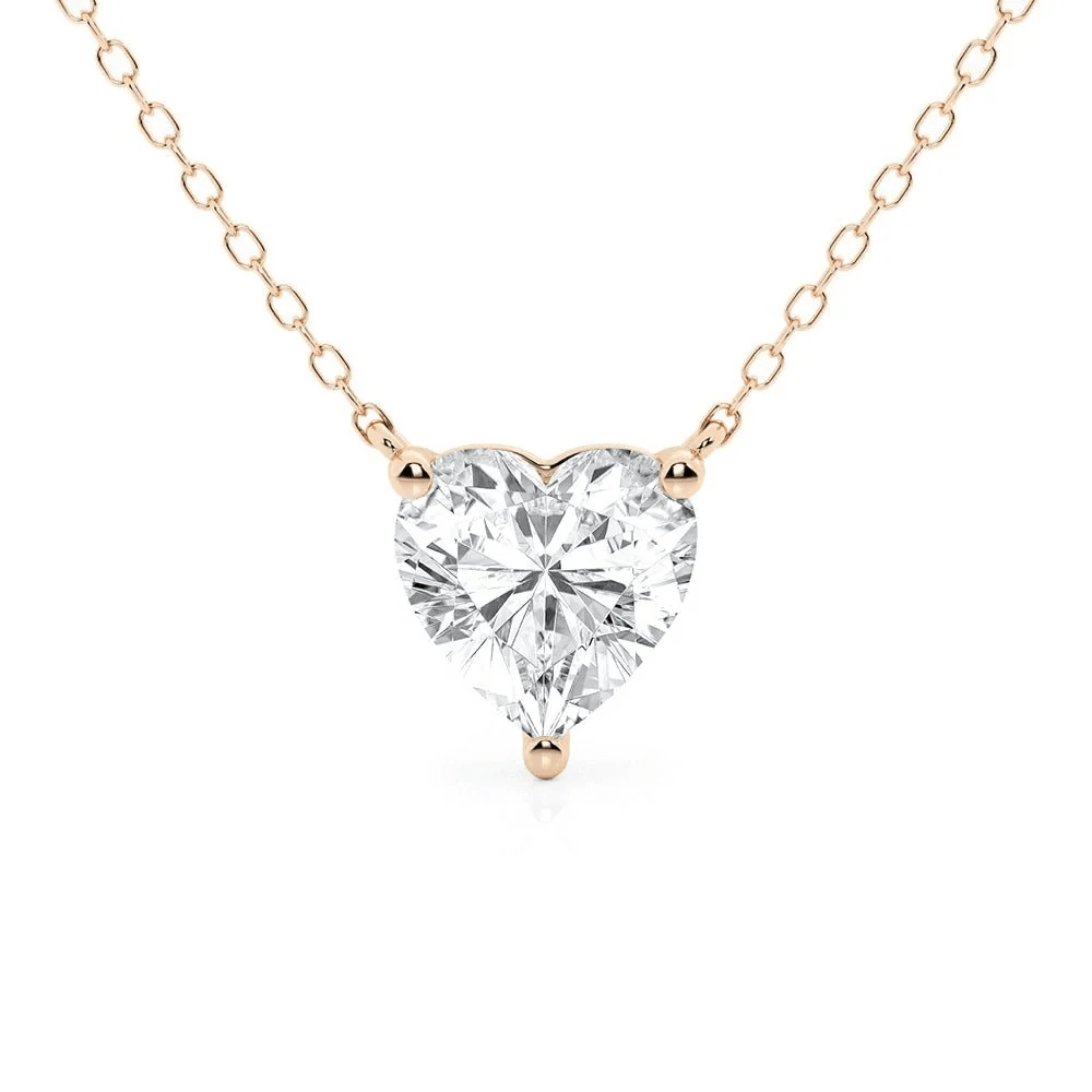 Heart Cut Moissanite Solitaire Pendant Necklace - Novelle Vow