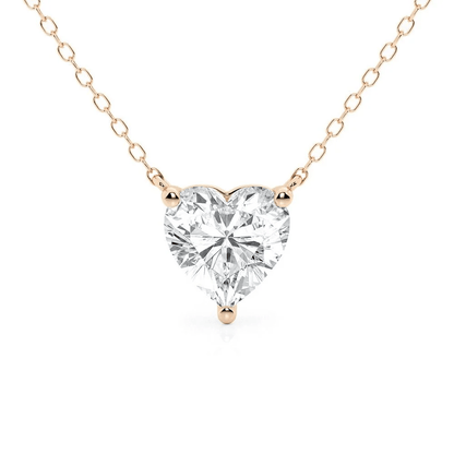 Heart Cut Moissanite Solitaire Pendant Necklace - Novelle Vow