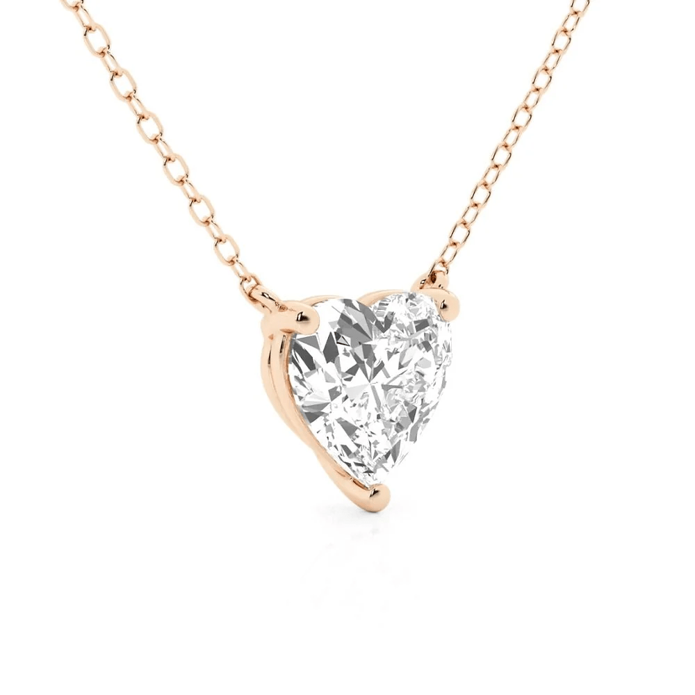Heart Cut Moissanite Solitaire Pendant Necklace - Novelle Vow