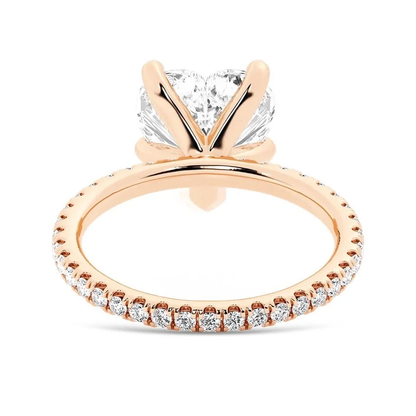 Heart-Cut Moissanite Engagement Ring with Pavé Band