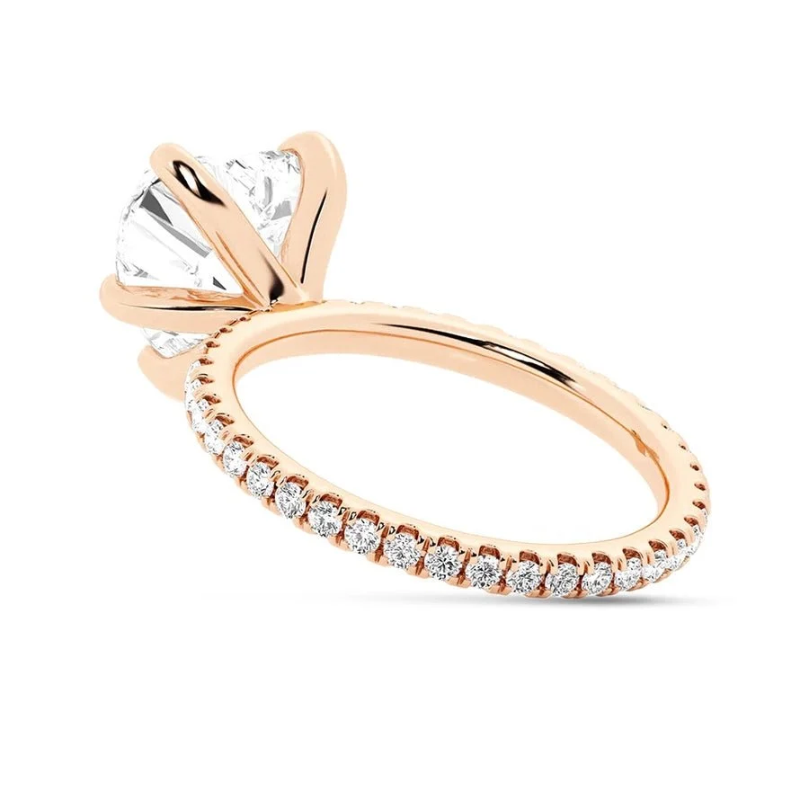 Heart-Cut Moissanite Engagement Ring with Pavé Band