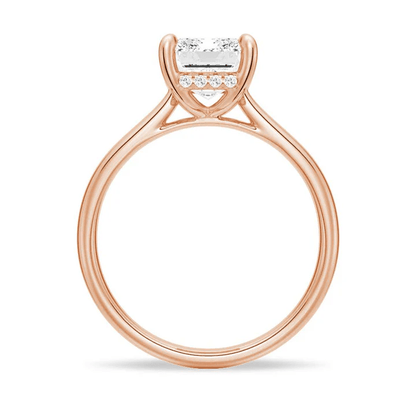 Hidden Halo Emerald Cut Solitaire Moissanite Engagement Ring - Novelle Vow