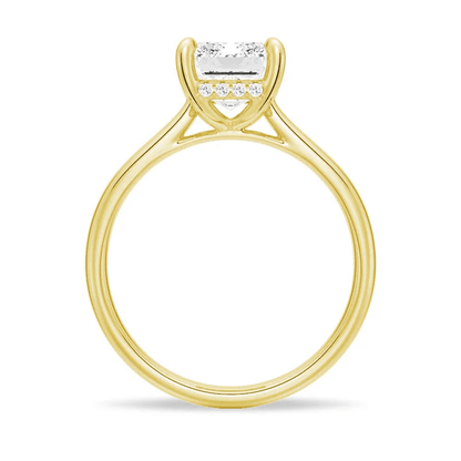 Hidden Halo Emerald Cut Solitaire Moissanite Engagement Ring - Novelle Vow