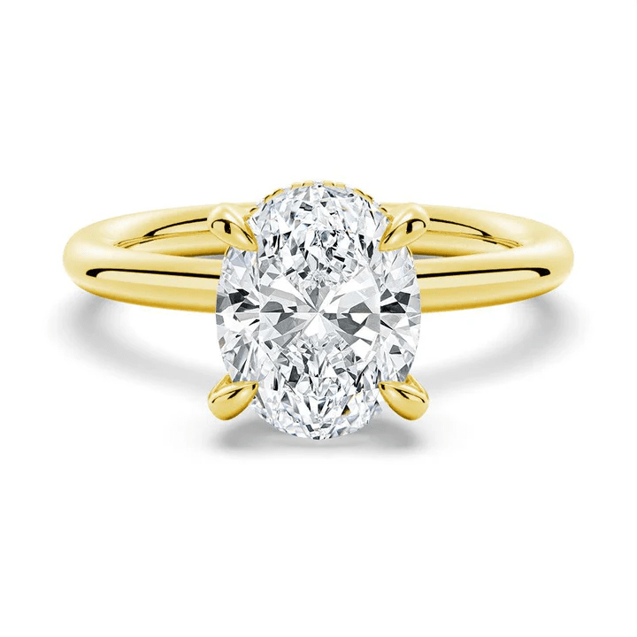 Hidden Halo Oval Solitaire Moissanite Engagement Ring - Novelle Vow