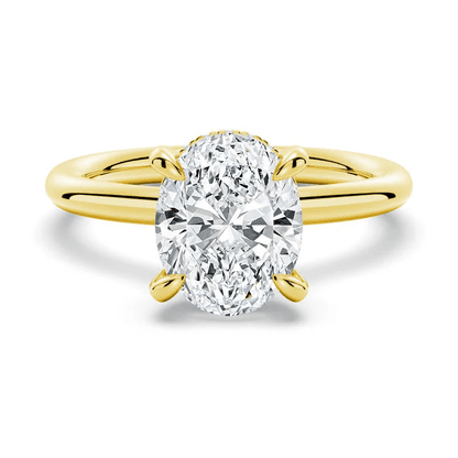 Hidden Halo Oval Solitaire Moissanite Engagement Ring - Novelle Vow