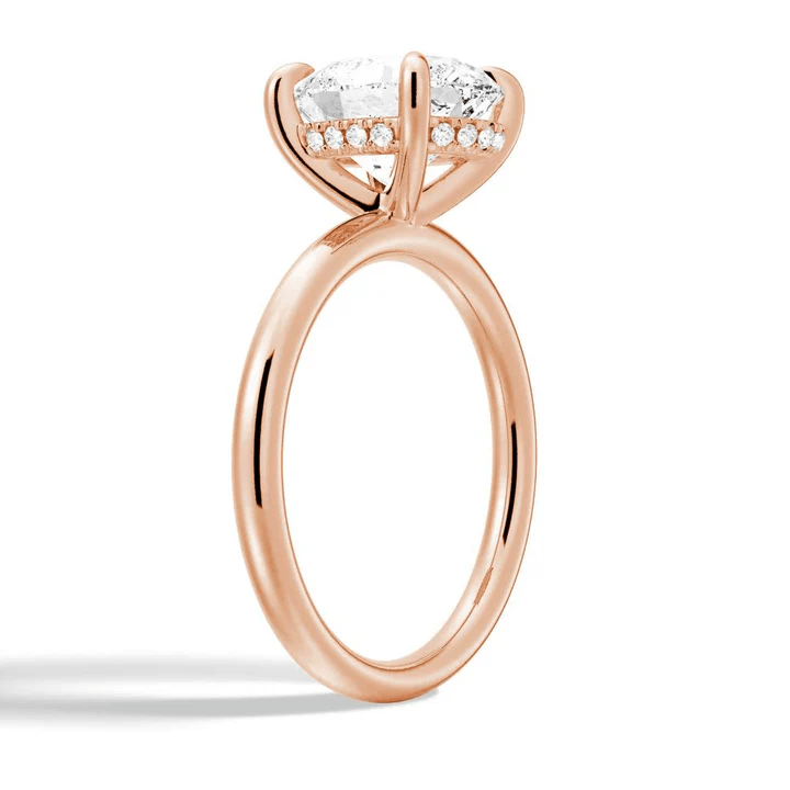 Hidden Halo Oval Solitaire Moissanite Engagement Ring - Novelle Vow