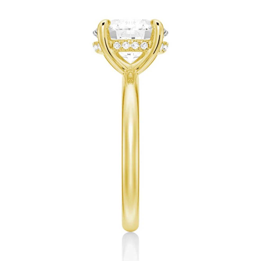 Hidden Halo Oval Solitaire Moissanite Engagement Ring - Novelle Vow
