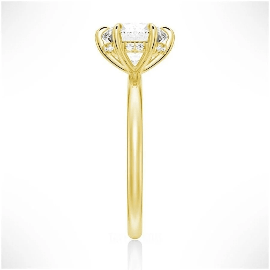 Hidden Halo Round Moissanite Engagement Ring - Elegant & Timeless Design - Novelle Vow