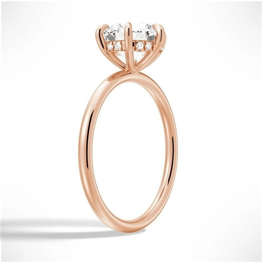 Hidden Halo Round Moissanite Engagement Ring - Elegant & Timeless Design - Novelle Vow