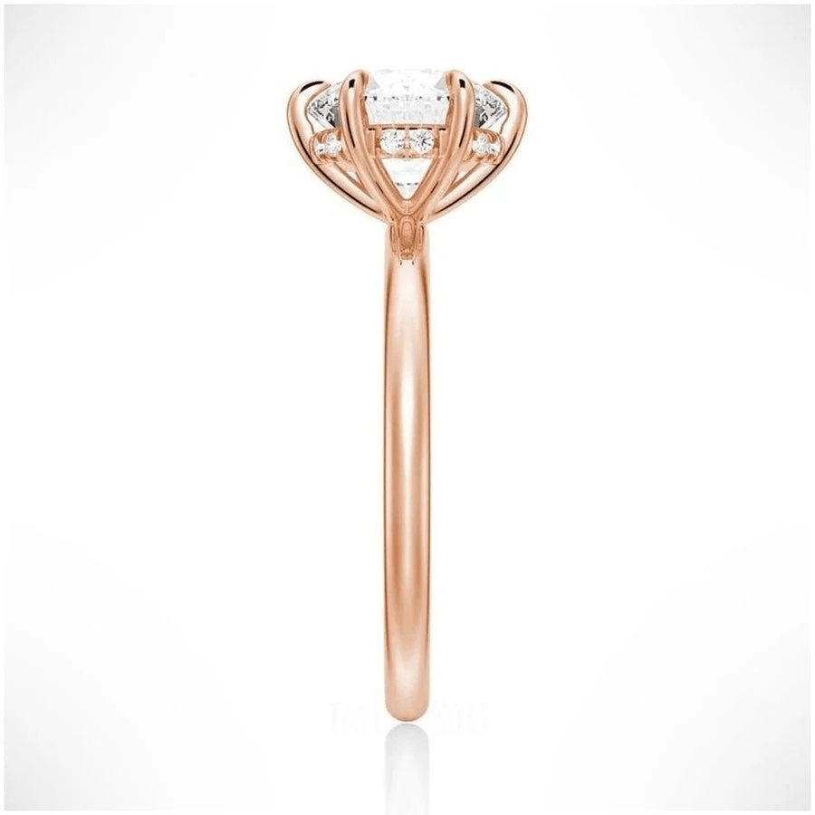 Hidden Halo Round Moissanite Engagement Ring - Elegant & Timeless Design - Novelle Vow