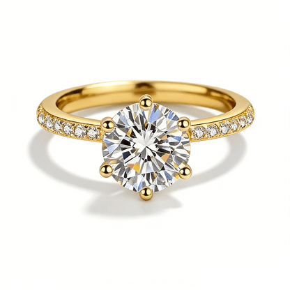 Hidden Halo Round Pavé Moissanite Engagement Ring - Novelle Vow
