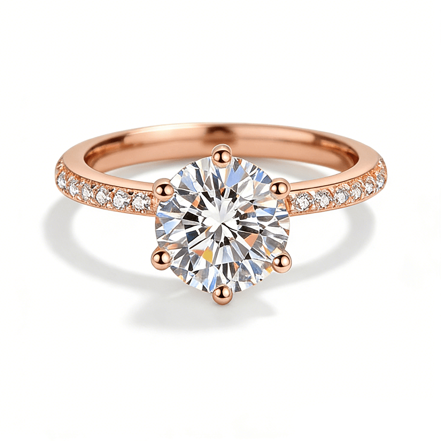Hidden Halo Round Pavé Moissanite Engagement Ring - Novelle Vow