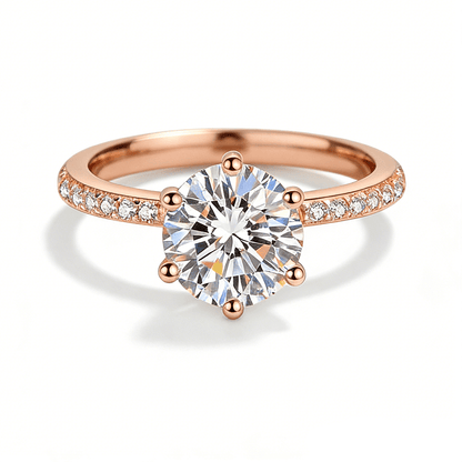 Hidden Halo Round Pavé Moissanite Engagement Ring - Novelle Vow