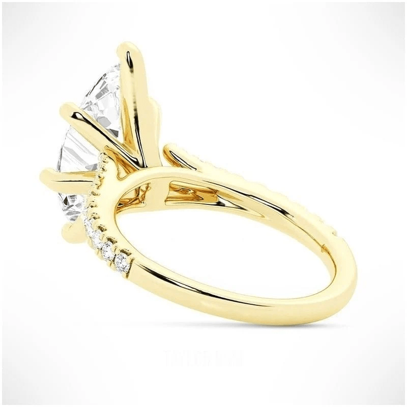 Marquise-Cut Moissanite Engagement Ring with Split-Shank Band - Novelle Vow