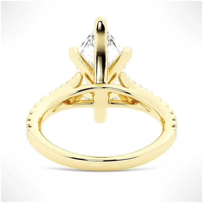 Marquise-Cut Moissanite Engagement Ring with Split-Shank Band - Novelle Vow