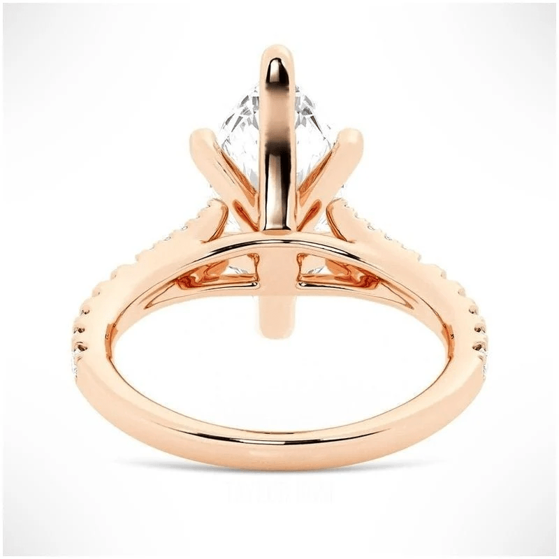 Marquise-Cut Moissanite Engagement Ring with Split-Shank Band - Novelle Vow