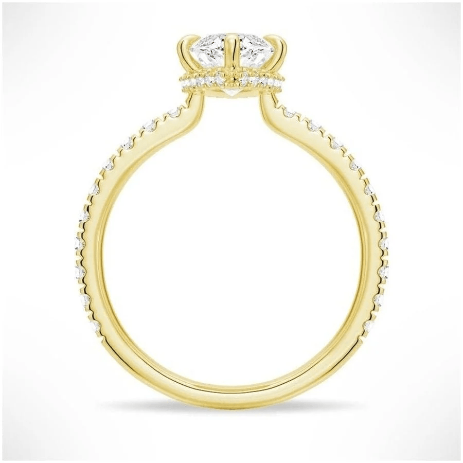 Marquise Hidden Halo Pavé Moissanite Engagement Ring - Novelle Vow