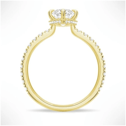 Marquise Hidden Halo Pavé Moissanite Engagement Ring - Novelle Vow