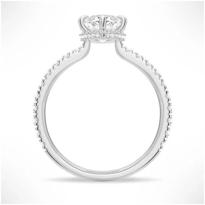 Marquise Hidden Halo Pavé Moissanite Engagement Ring - Novelle Vow