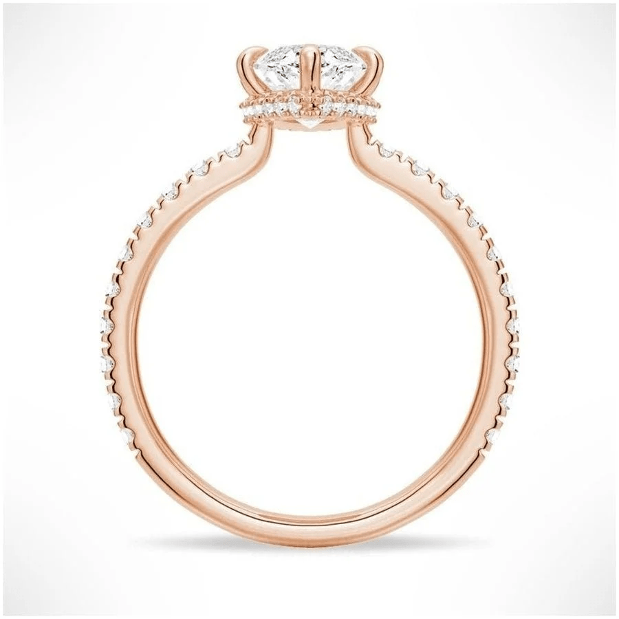 Marquise Hidden Halo Pavé Moissanite Engagement Ring - Novelle Vow