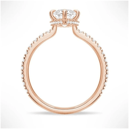 Marquise Hidden Halo Pavé Moissanite Engagement Ring - Novelle Vow
