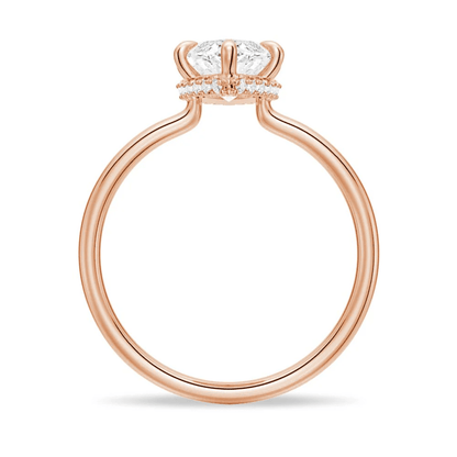 Marquise Hidden Halo Solitaire Moissanite Engagement Ring - Novelle Vow