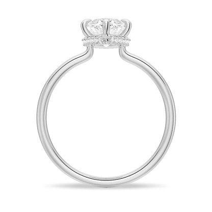 Marquise Hidden Halo Solitaire Moissanite Engagement Ring - Novelle Vow