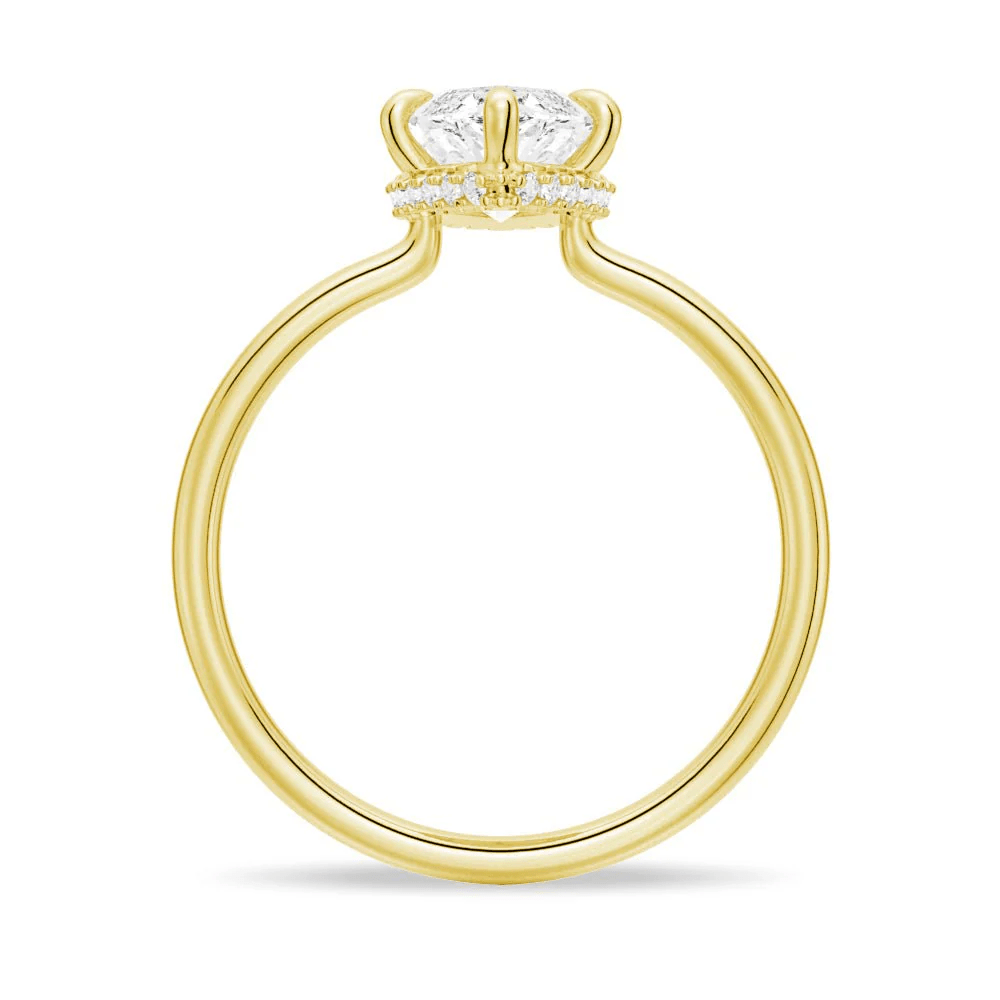 Marquise Hidden Halo Solitaire Moissanite Engagement Ring - Novelle Vow