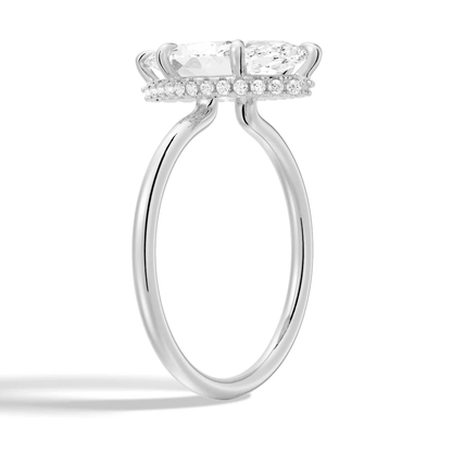 Marquise Hidden Halo Solitaire Moissanite Engagement Ring - Novelle Vow