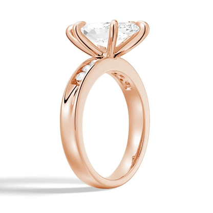 Marquise Moissanite Engagement Ring with Channel-Set Band