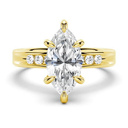 Marquise Moissanite Engagement Ring with Channel-Set Band - Novelle Vow