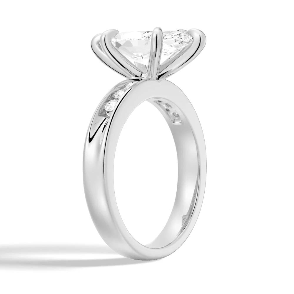 Marquise Moissanite Engagement Ring with Channel-Set Band - Novelle Vow